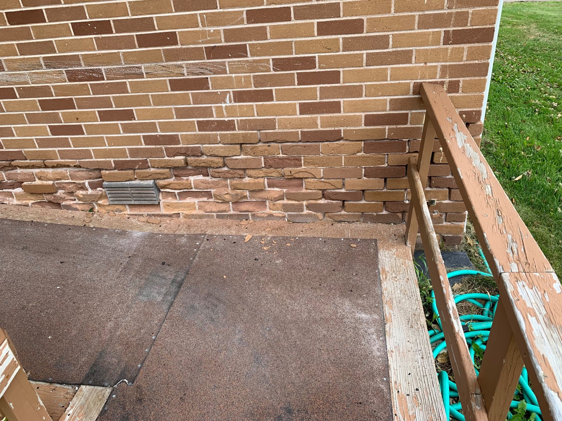 Brick spalling from moisture and freeze-thaw exposure